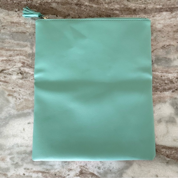 Tropical Print Clutch with Vegan Leather Mint Accents - Beach Vacation Bag - Picture 3 of 16